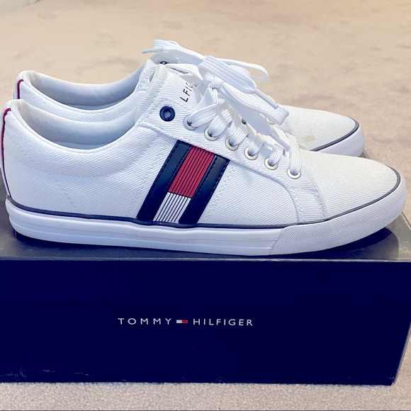 White Tommy Hilfiger flag sneakers - Picture 1 of 7